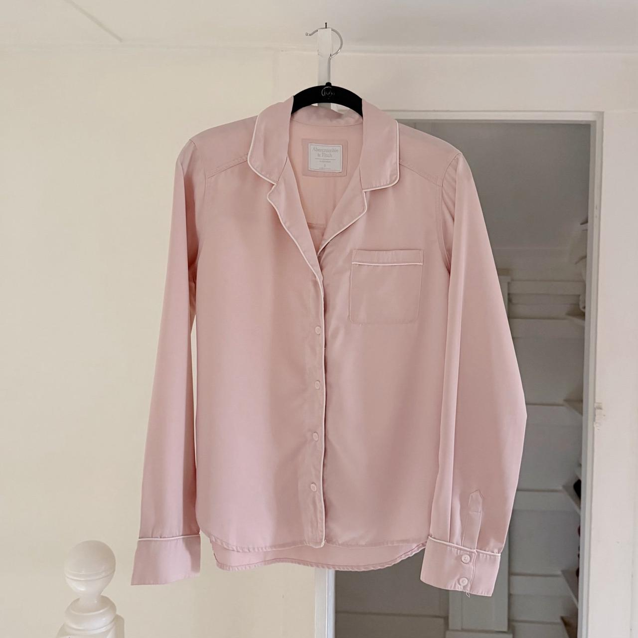 Abercrombie & Fitch Satin Button Down Sleepwear Shirt Size S