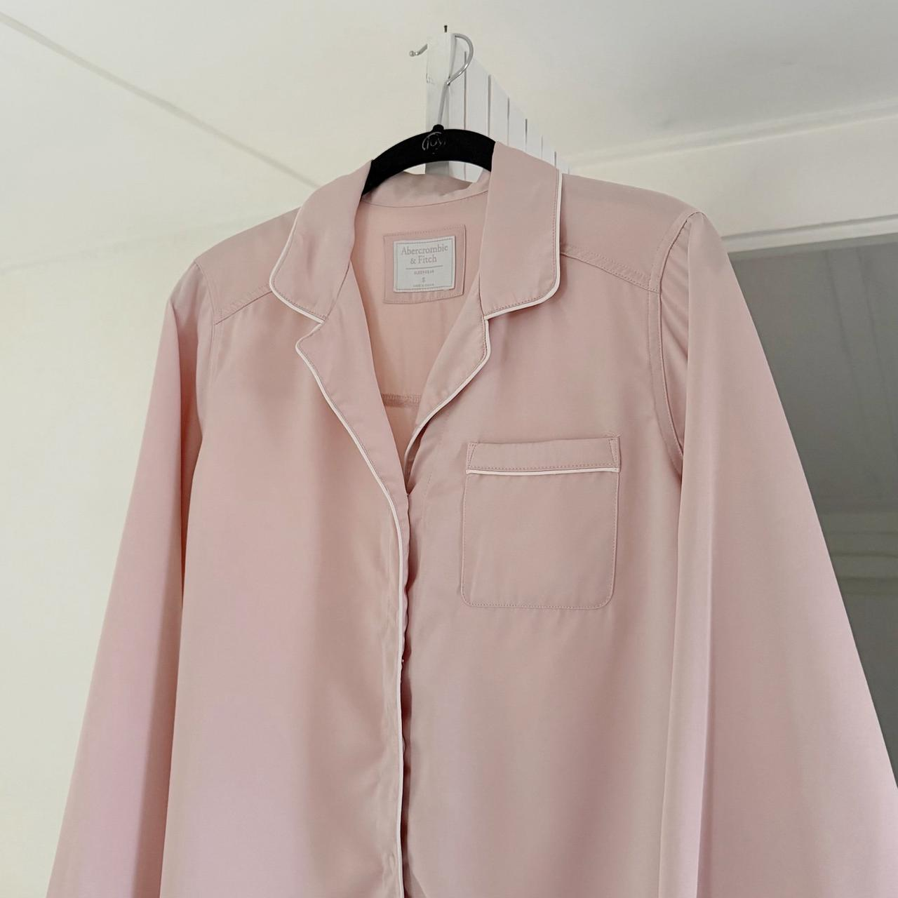 Abercrombie & Fitch Satin Button Down Sleepwear Shirt Size S