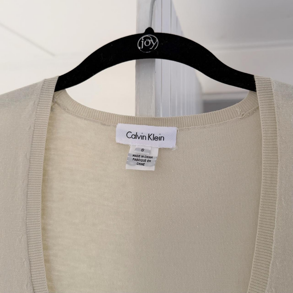 Calvin Klein Vintage 90s Knit Plunge V Neck T-Shirt Size S