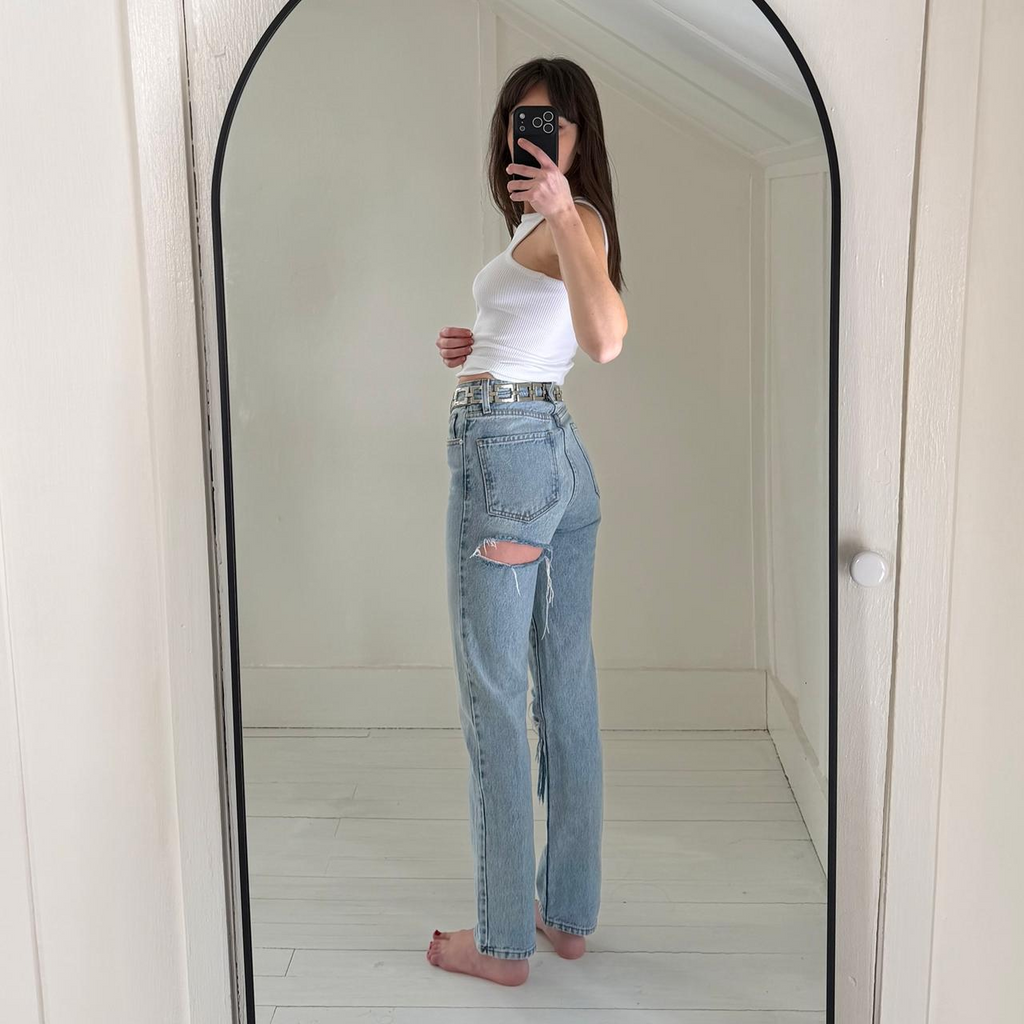 Revice Denim Ex-Boyfriend Ripped Jeans in Player One Wash Size 24