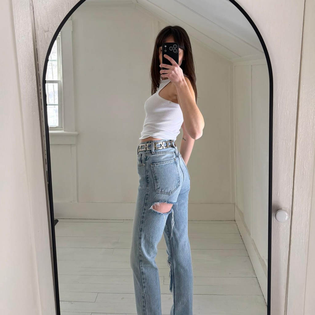 Revice Denim Ex-Boyfriend Ripped Jeans in Player One Wash Size 24