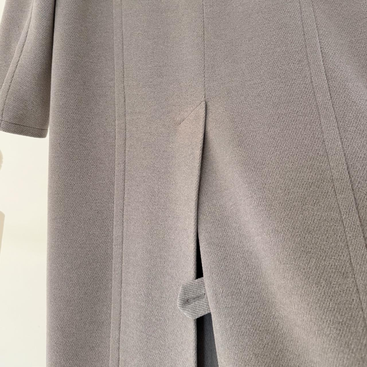 Worth Vintage 90s Wool Silk Faux Fur Collar Long Coat Size P