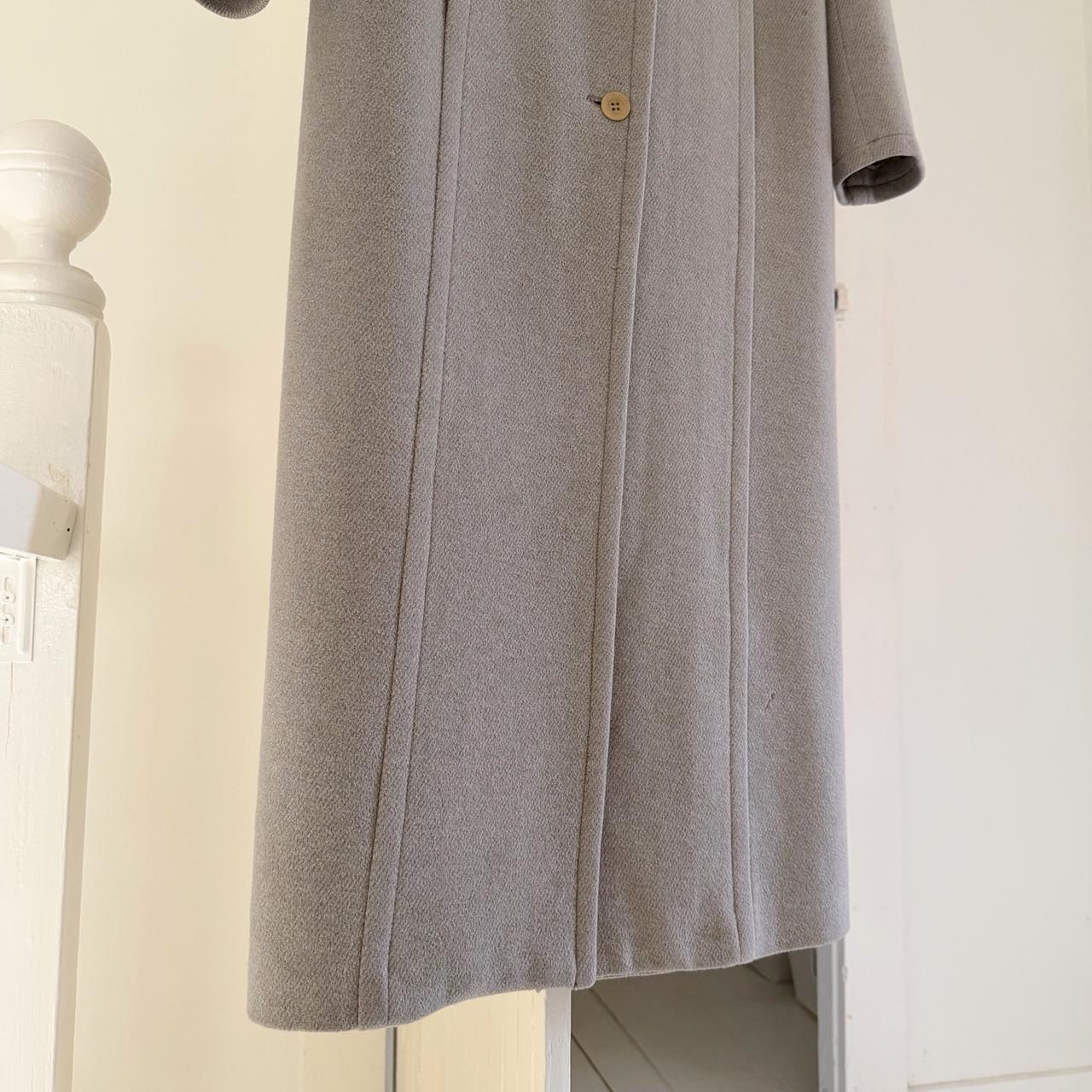 Worth Vintage 90s Wool Silk Faux Fur Collar Long Coat Size P