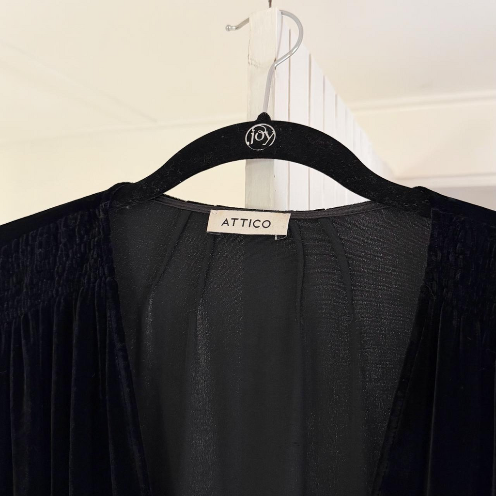 The Attico Anjelica Velvet Silk Mini Wrap Dress Size 2