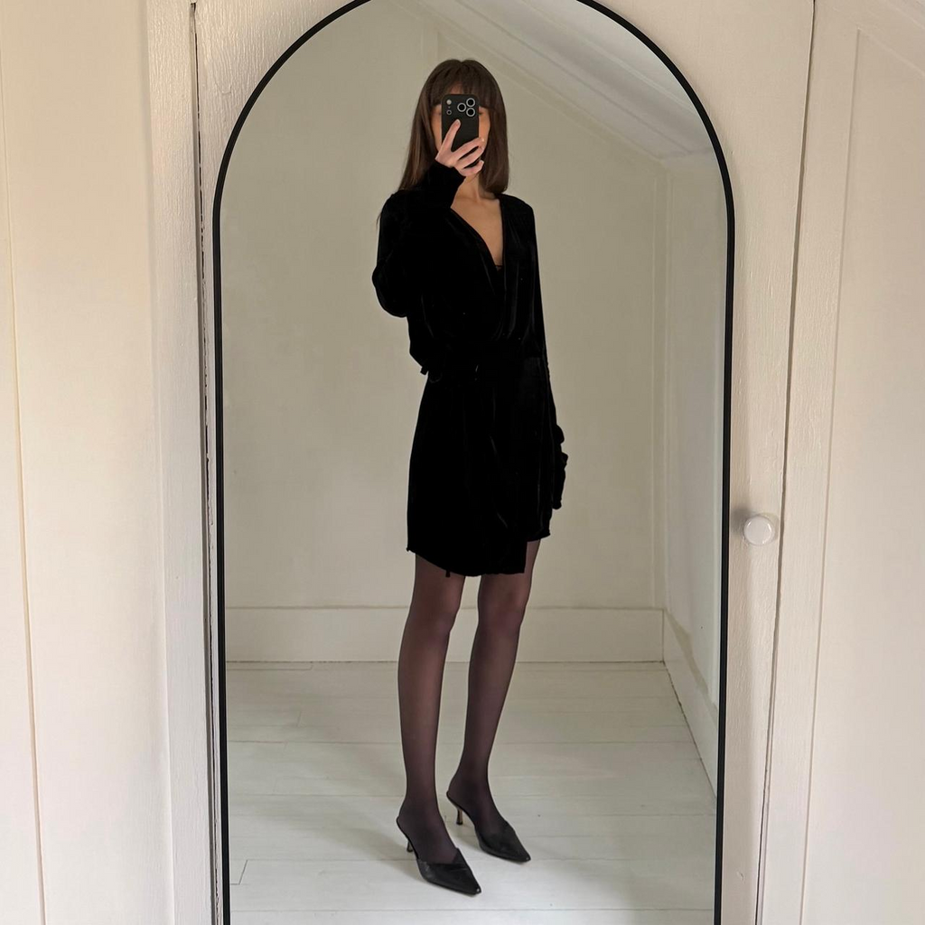 The Attico Anjelica Velvet Silk Mini Wrap Dress Size 2
