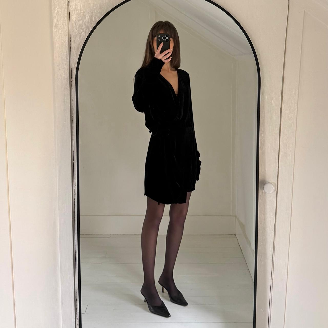 The Attico Anjelica Velvet Silk Mini Wrap Dress Size 2