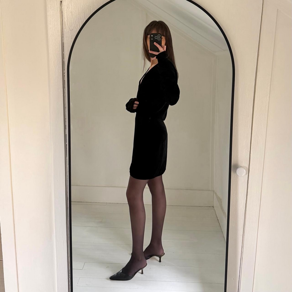 The Attico Anjelica Velvet Silk Mini Wrap Dress Size 2