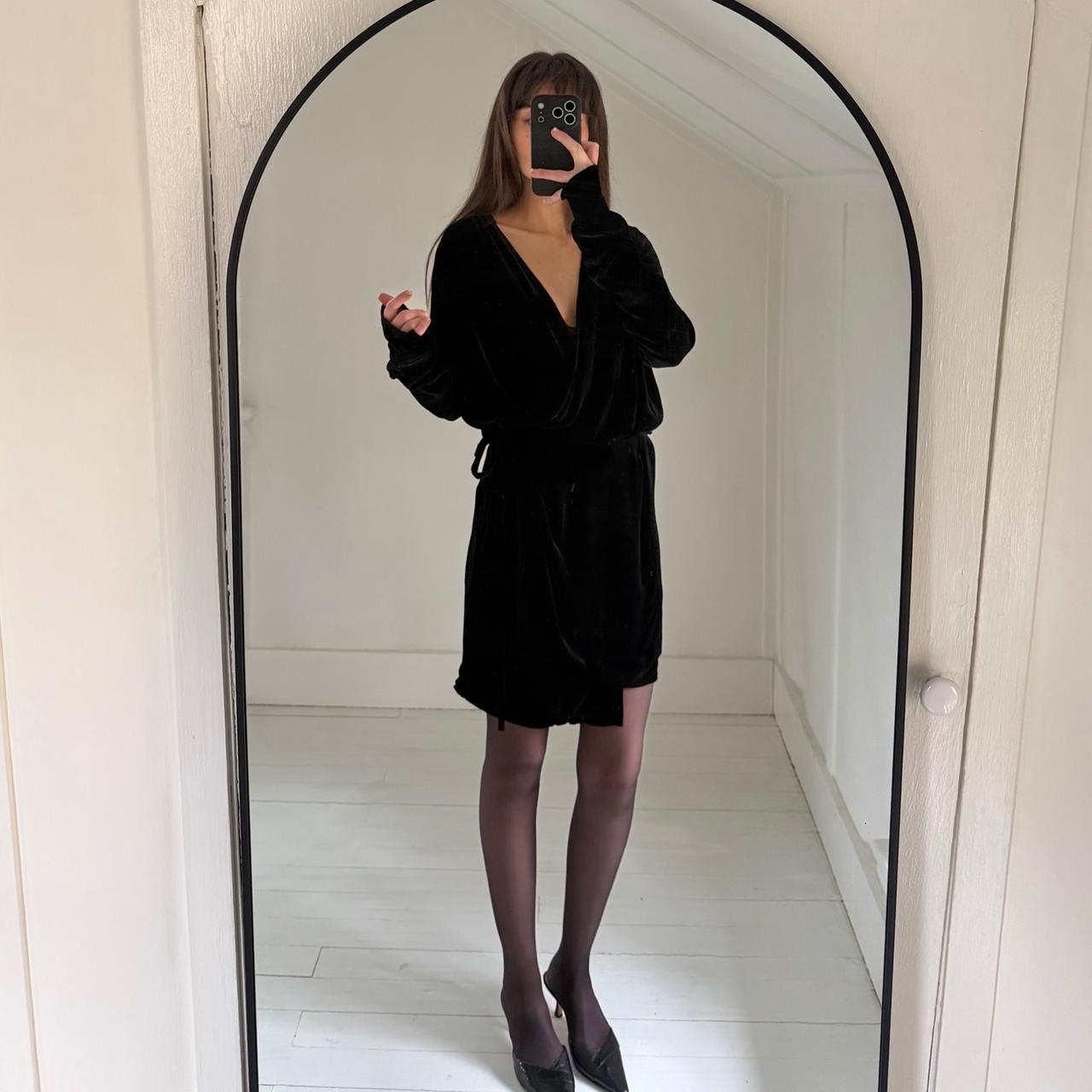 The Attico Anjelica Velvet Silk Mini Wrap Dress Size 2