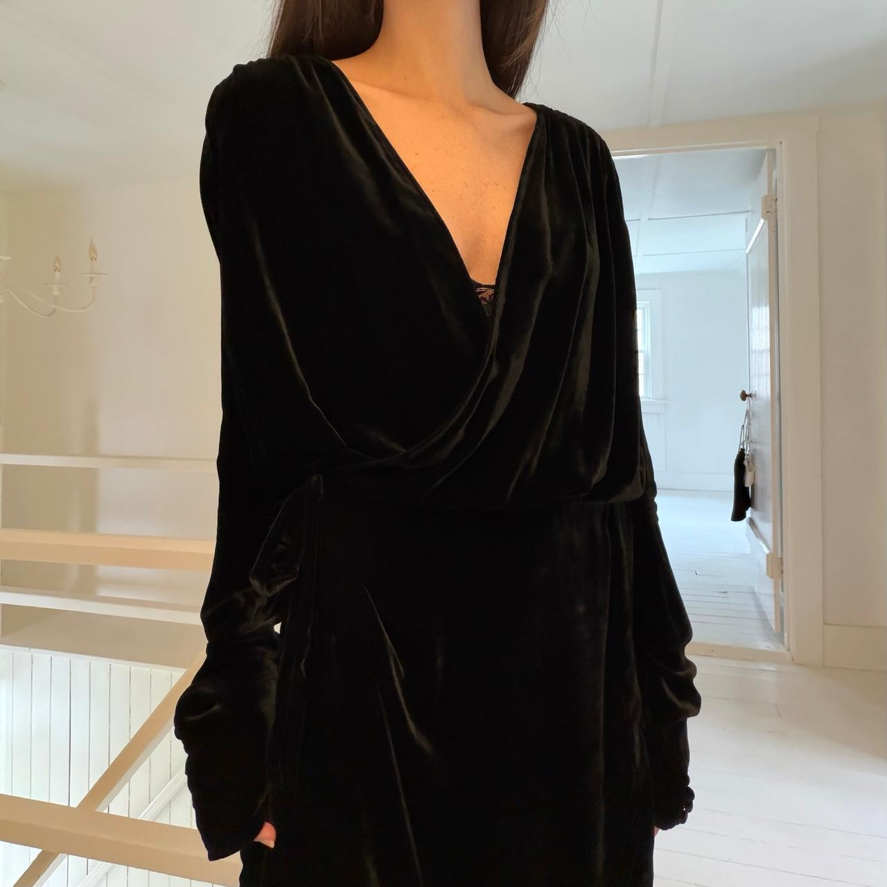 The Attico Anjelica Velvet Silk Mini Wrap Dress Size 2