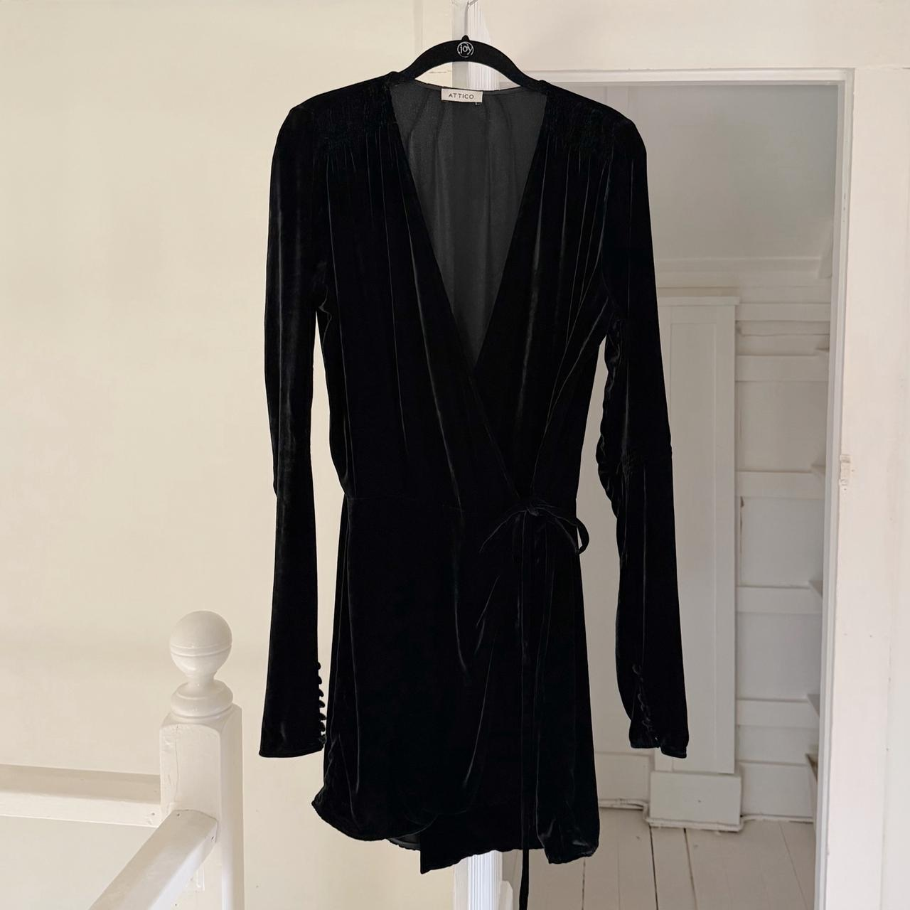 The Attico Anjelica Velvet Silk Mini Wrap Dress Size 2