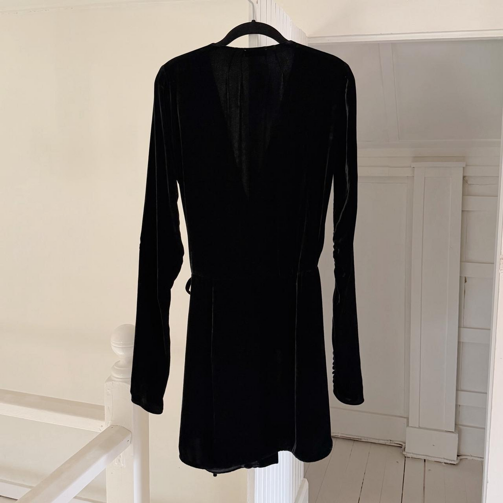 The Attico Anjelica Velvet Silk Mini Wrap Dress Size 2