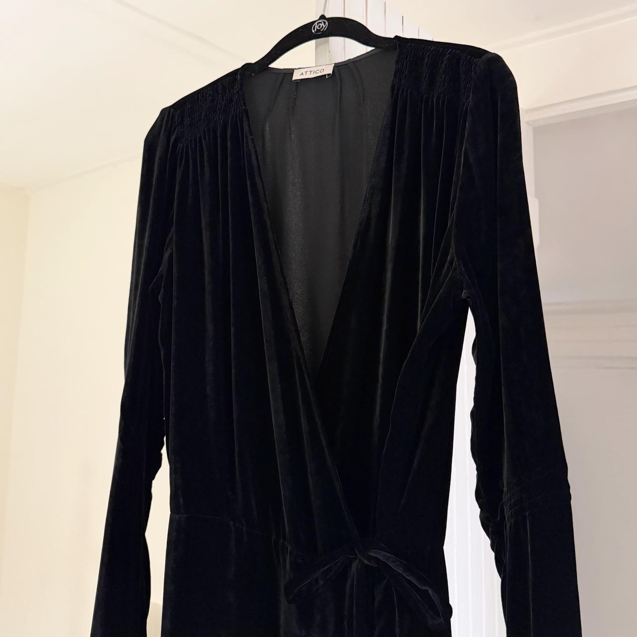 The Attico Anjelica Velvet Silk Mini Wrap Dress Size 2