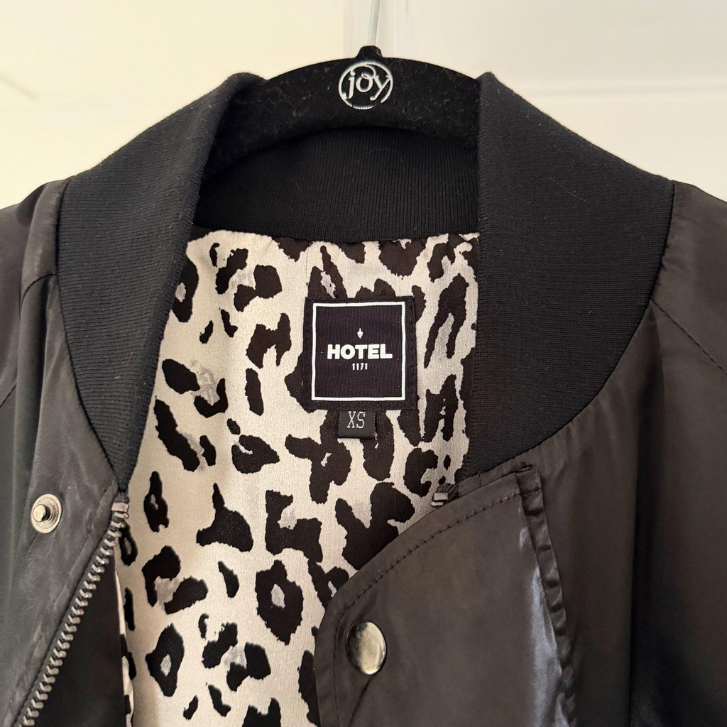 Hotel 1171 Hotel CA Satin Bomber Jacket Size XS