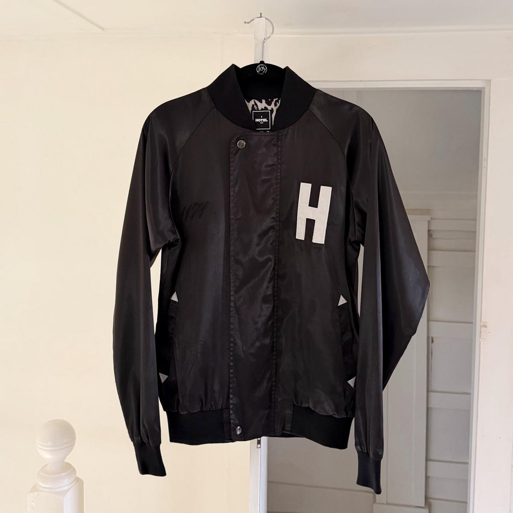 Hotel 1171 Hotel CA Satin Bomber Jacket Size XS