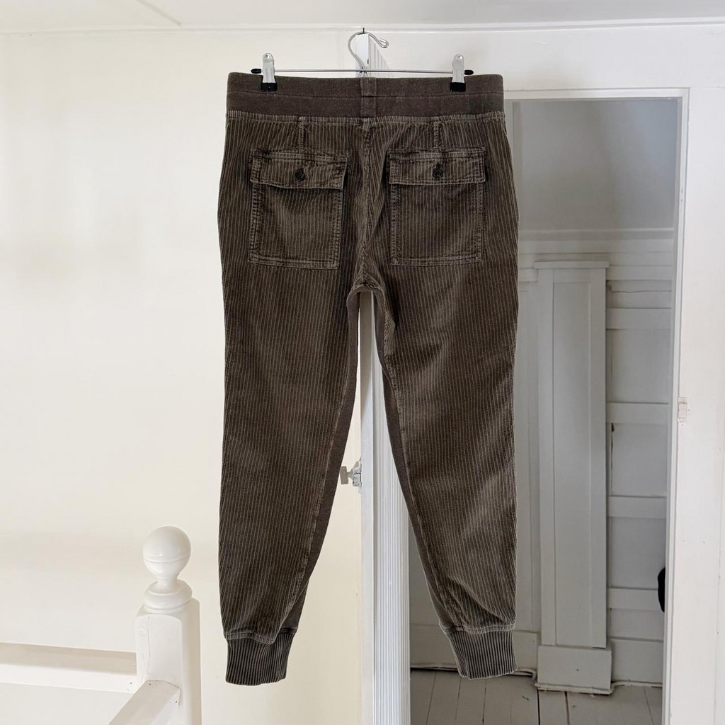 James Perse Corduroy Mixed Media Pant in Army Green Pigment Size 2