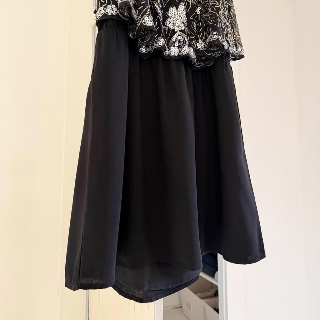 Lovers + Friends Sunkissed Sequin Beaded Open Back Mini Dress Black Size M