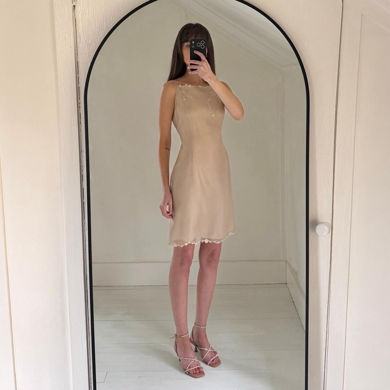 Ann Taylor Vintage 90s Bead Embroidered Silk Mini Dress NWT Size 6P