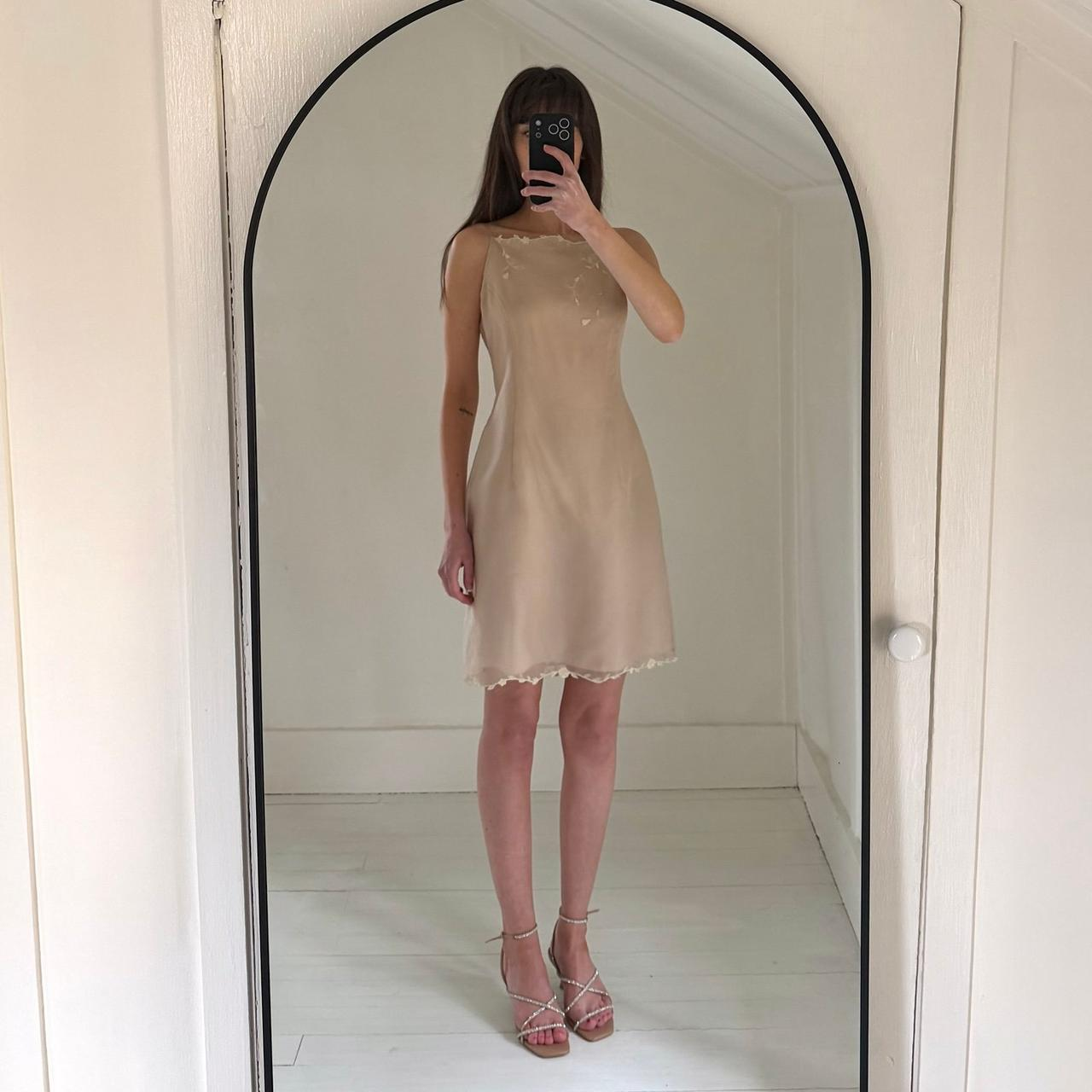 Ann Taylor Vintage 90s Bead Embroidered Silk Mini Dress NWT Size 6P
