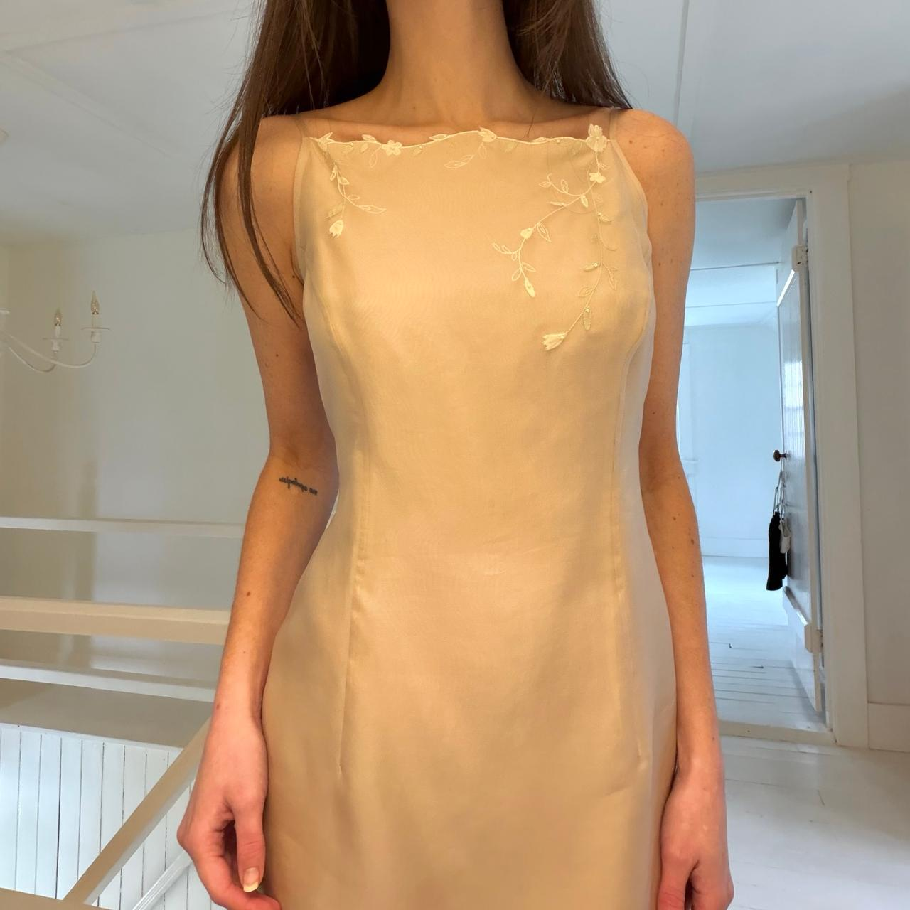 Ann Taylor Vintage 90s Bead Embroidered Silk Mini Dress NWT Size 6P