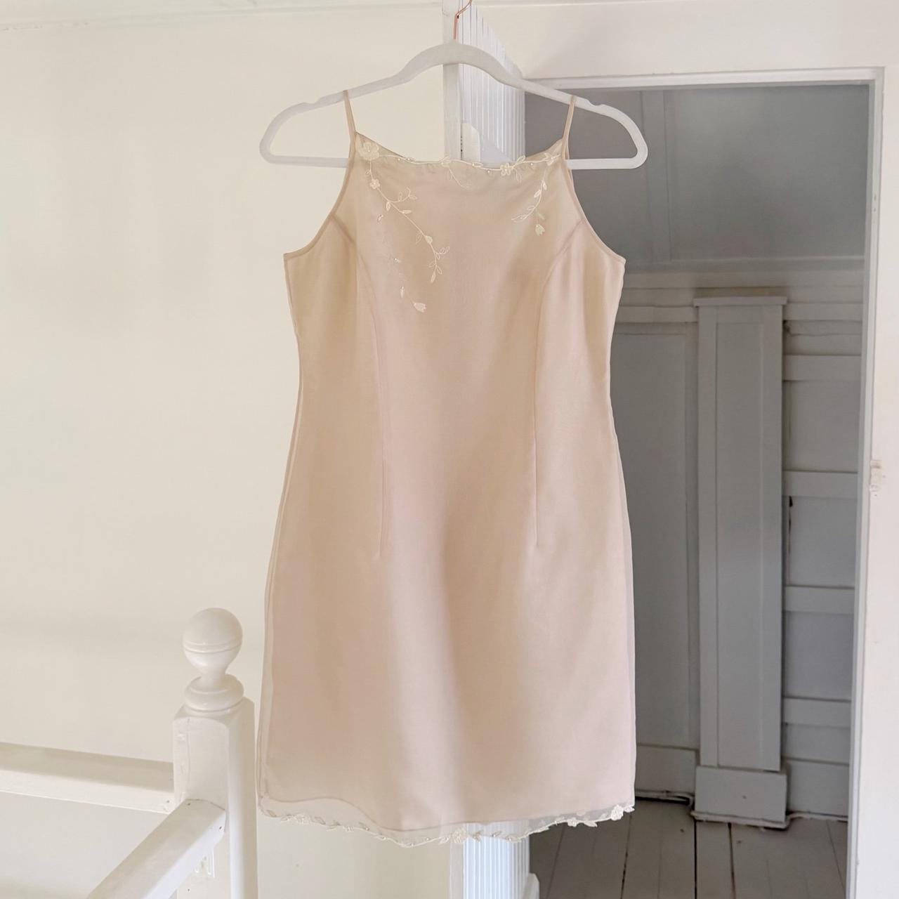 Ann Taylor Vintage 90s Bead Embroidered Silk Mini Dress NWT Size 6P