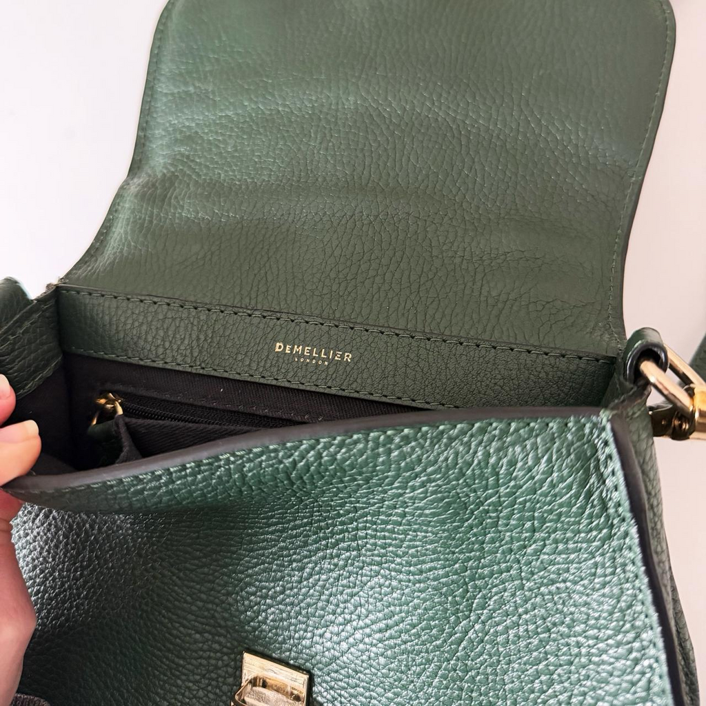 DeMellier London The Mini Venice Leather & Suede Bag in Forest