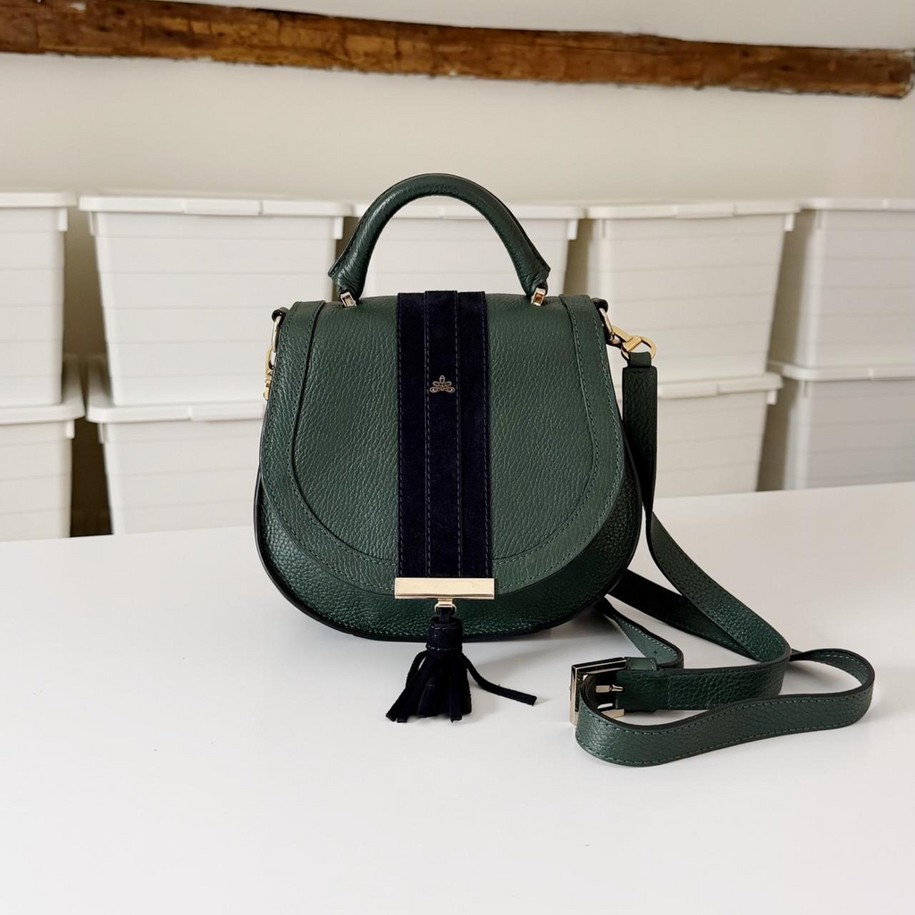 DeMellier London The Mini Venice Leather & Suede Bag in Forest