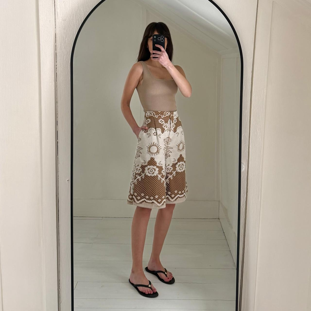 Beatrice .b / Anthropologie Soleil Lace Bermuda Shorts NWT Tan/Ivory Size 8