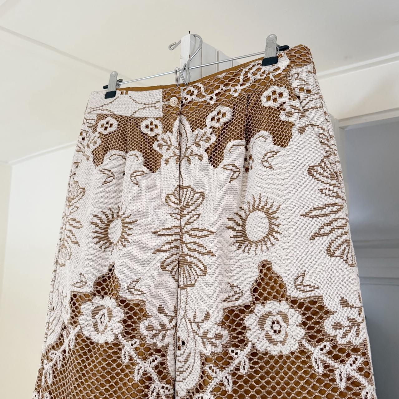 Beatrice .b / Anthropologie Soleil Lace Bermuda Shorts NWT Tan/Ivory Size 8