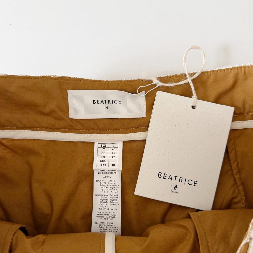 Beatrice .b / Anthropologie Soleil Lace Bermuda Shorts NWT Tan/Ivory Size 8