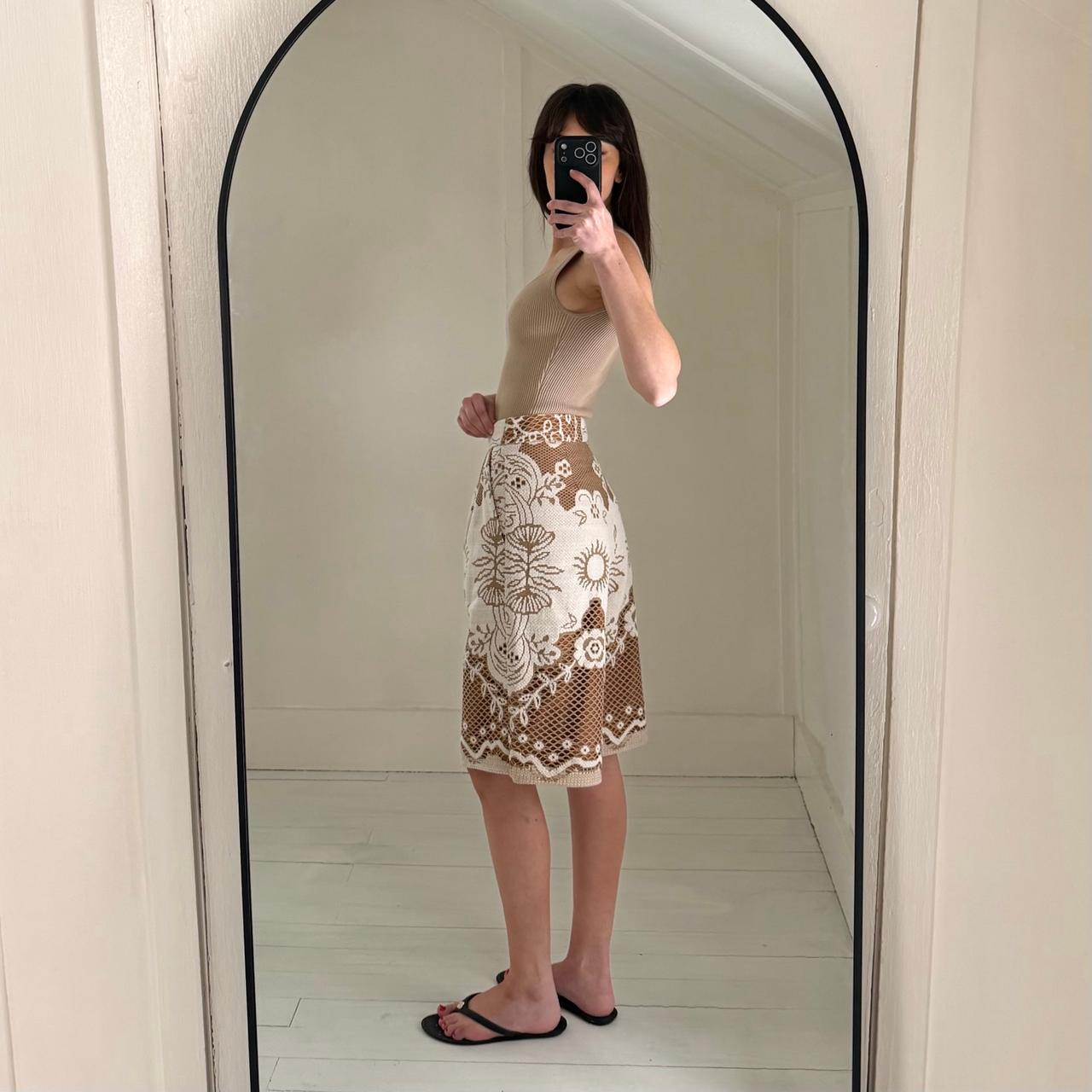 Beatrice .b / Anthropologie Soleil Lace Bermuda Shorts NWT Tan/Ivory Size 8