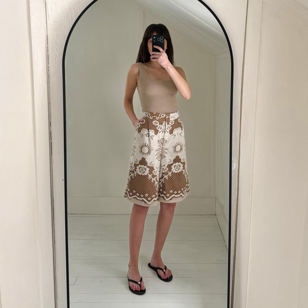 Beatrice .b / Anthropologie Soleil Lace Bermuda Shorts NWT Tan/Ivory Size 8