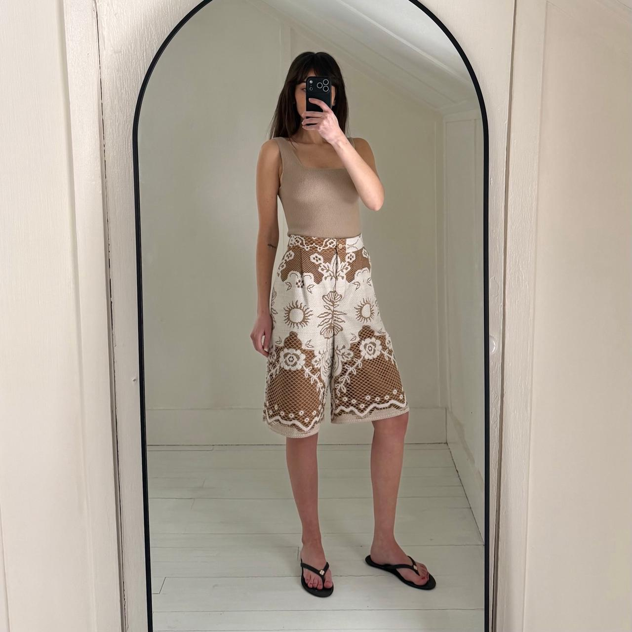 Beatrice .b / Anthropologie Soleil Lace Bermuda Shorts NWT Tan/Ivory Size 8