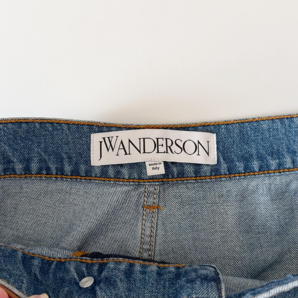 JW Anderson Twisted Workwear Wide Leg Jeans in Light Blue Size 30