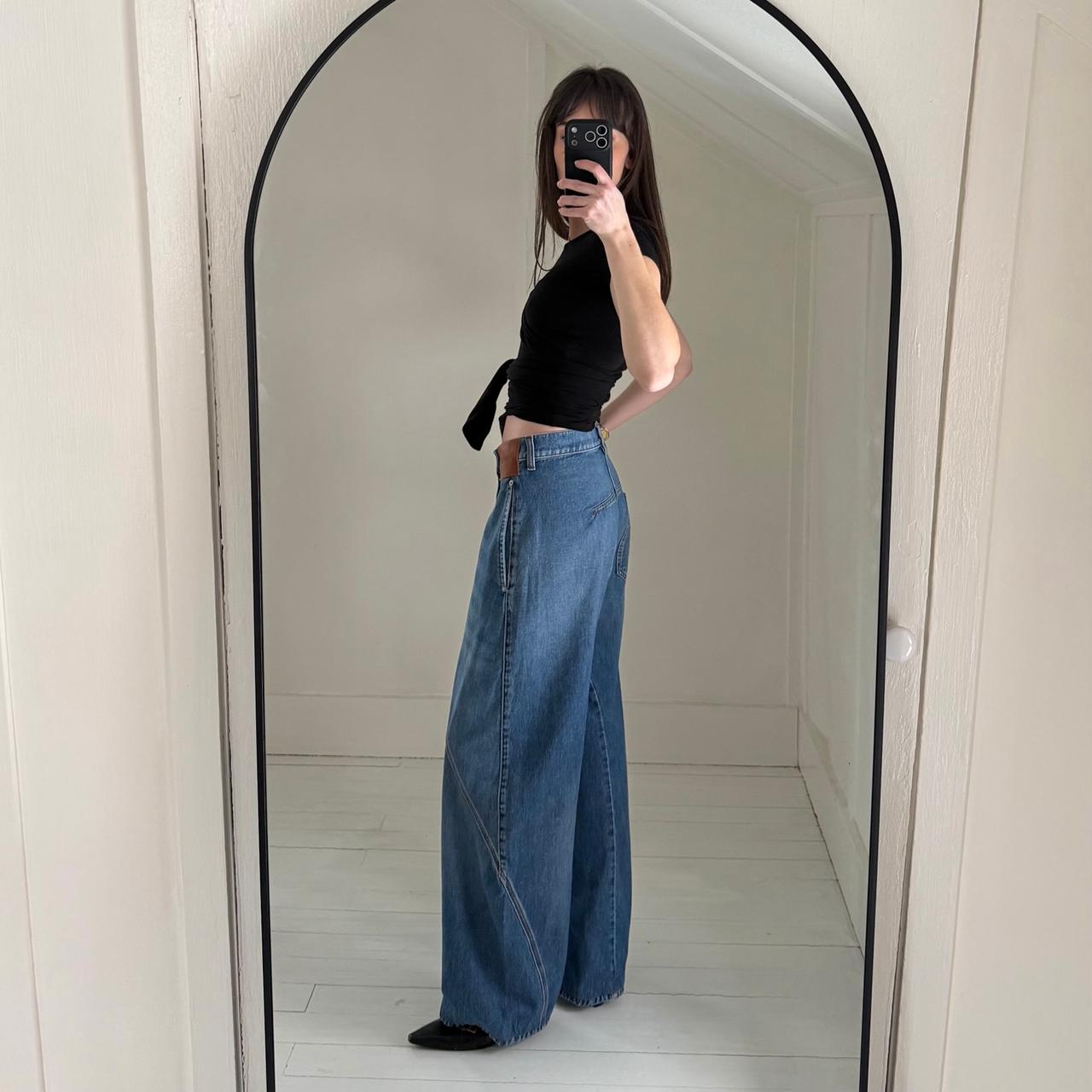 JW Anderson Twisted Workwear Wide Leg Jeans in Light Blue Size 30