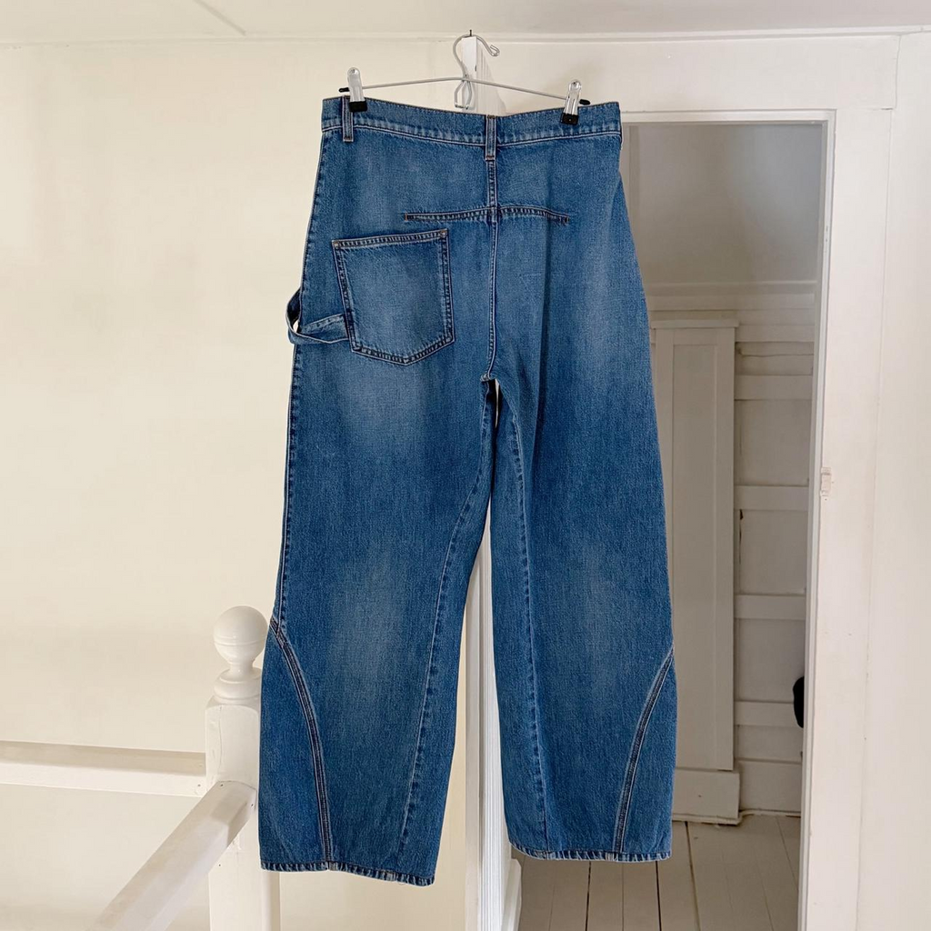 JW Anderson Twisted Workwear Wide Leg Jeans in Light Blue Size 30