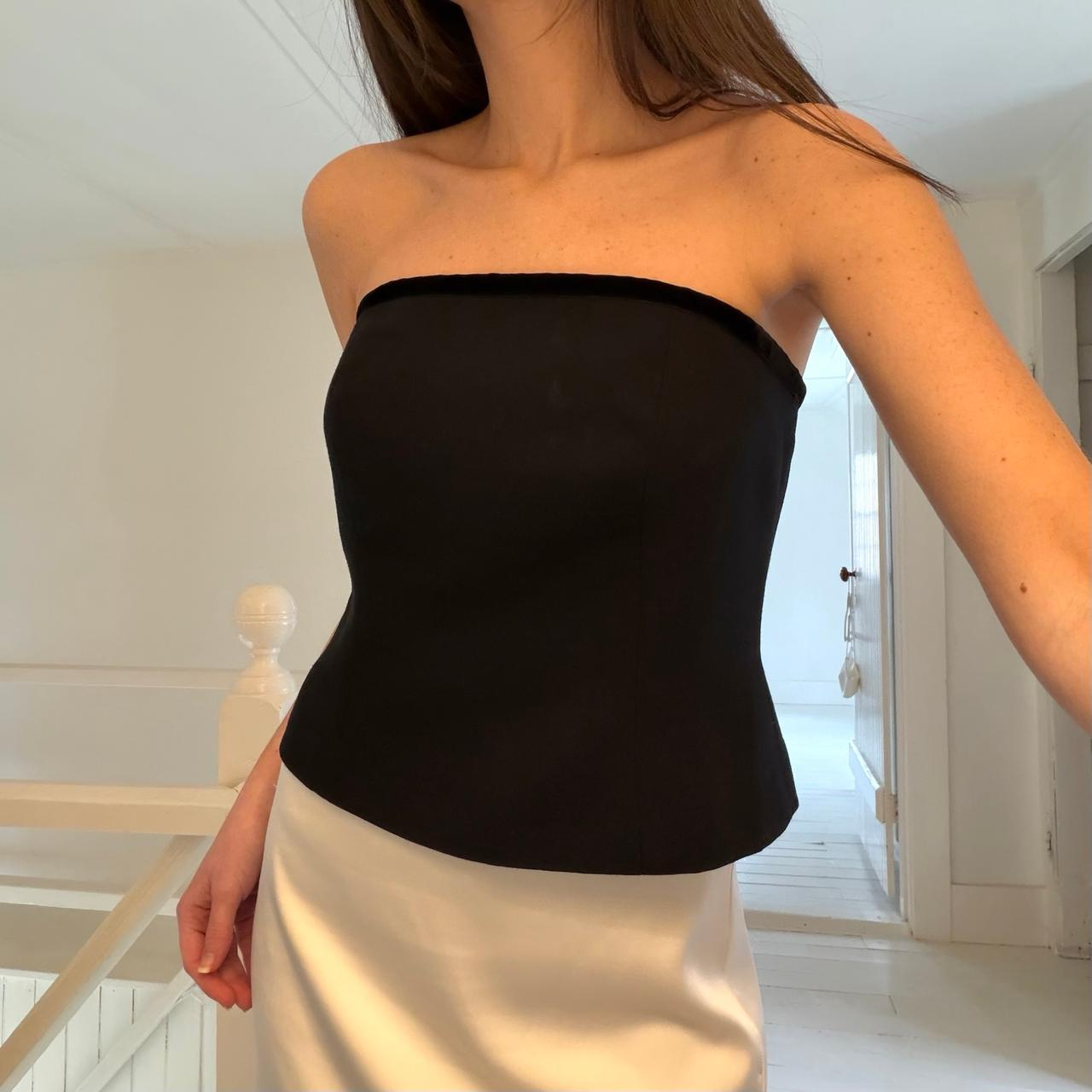 Ann Taylor Loft Vintage 90s Wool Velvet Trim Bustier Top NWT Size 2P