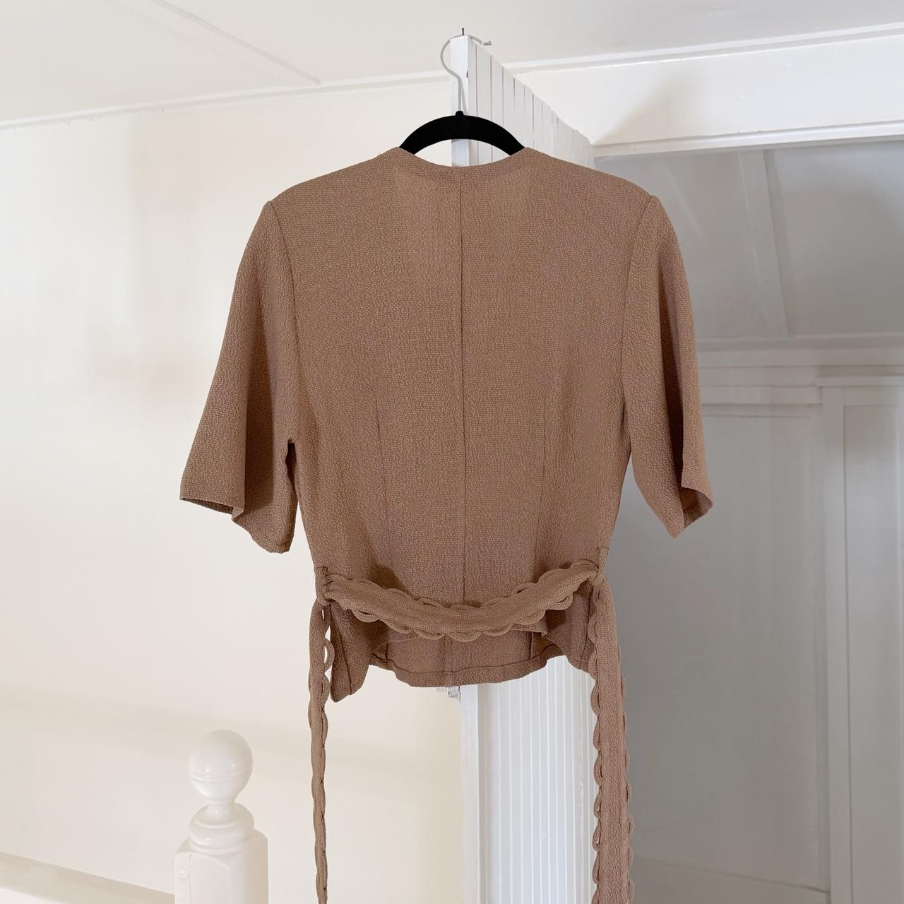 By Malene Birger Ullas Crepe Tie Waist Top Light Brown NWT Size 36
