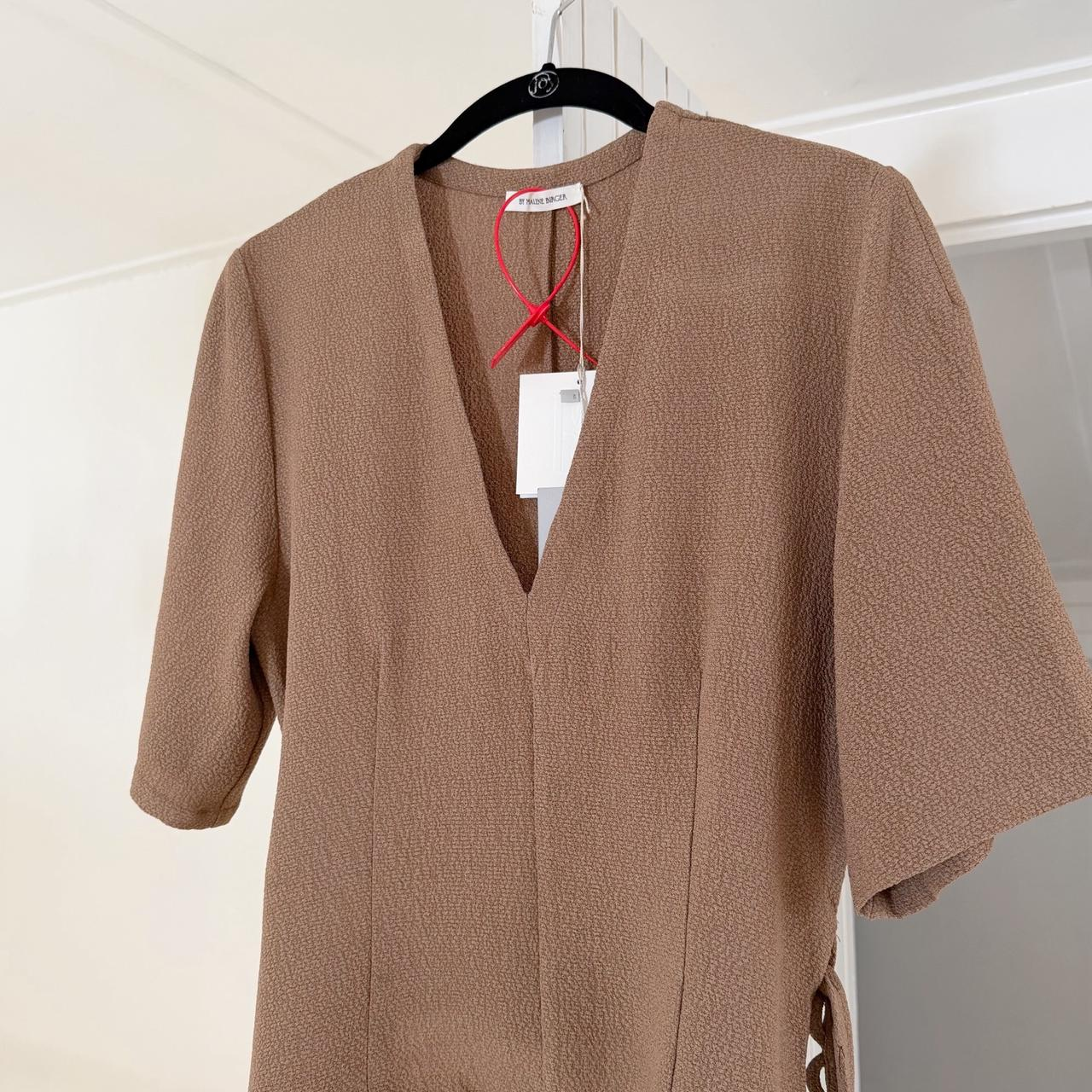 By Malene Birger Ullas Crepe Tie Waist Top Light Brown NWT Size 36