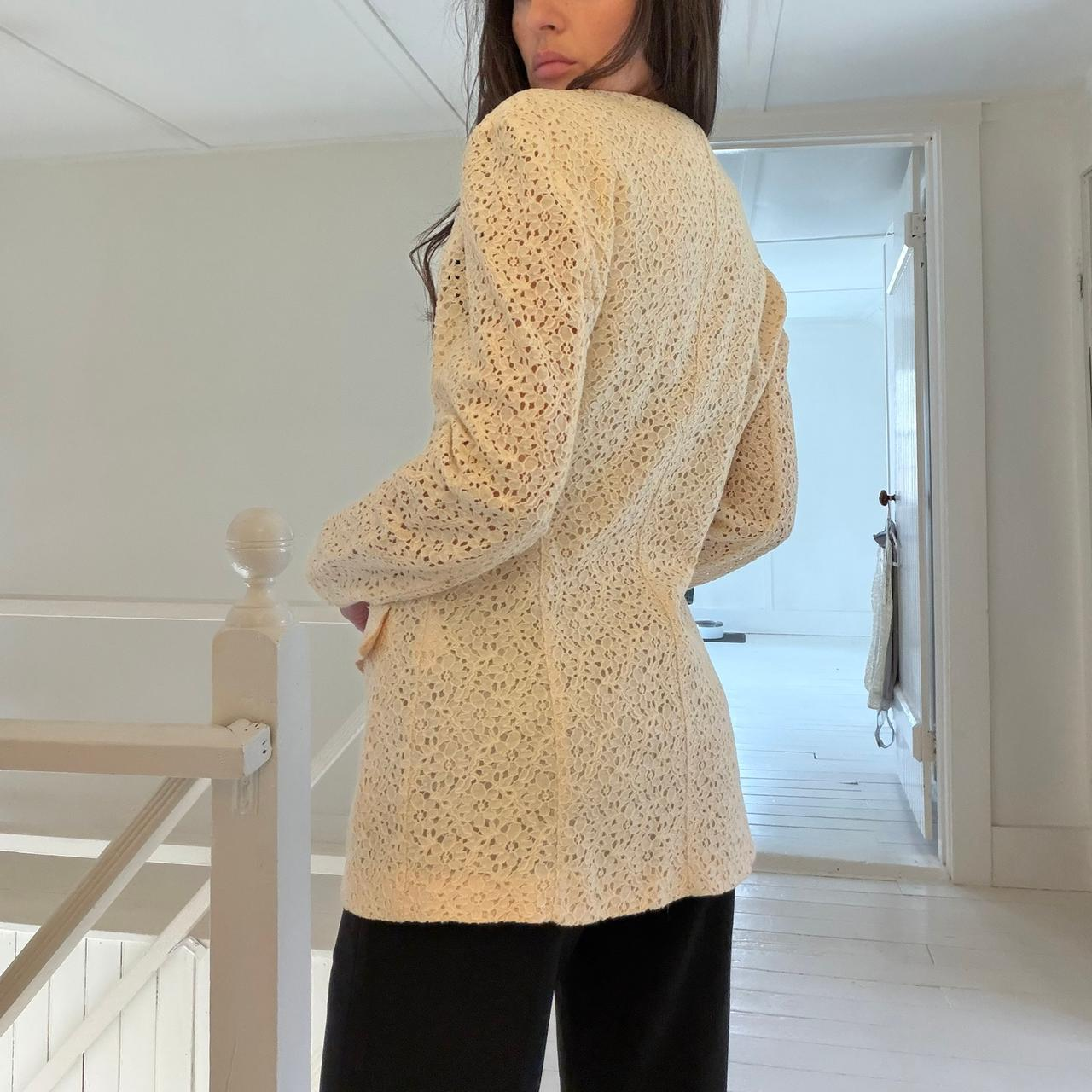 Le Chateau Vintage 90s Floral Lace Blazer Jacket Size 7