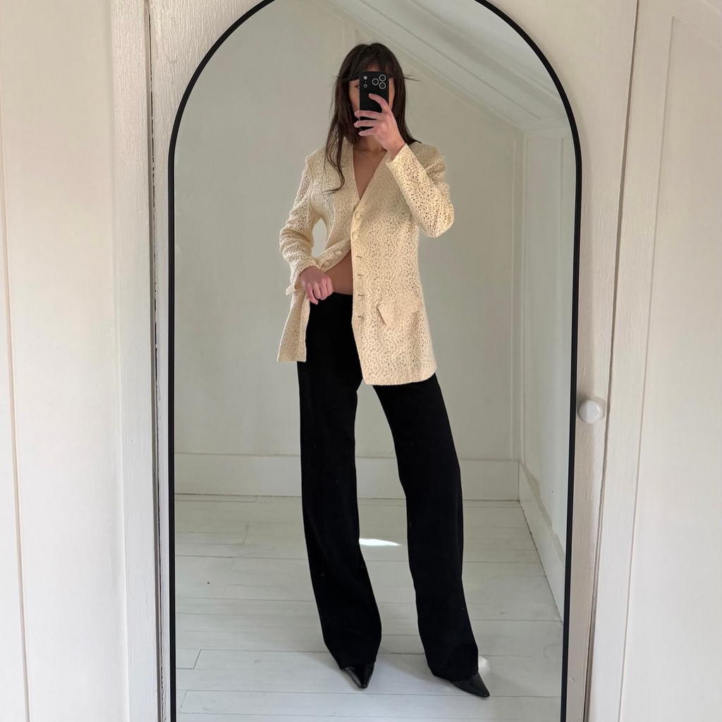 Le Chateau Vintage 90s Floral Lace Blazer Jacket Size 7