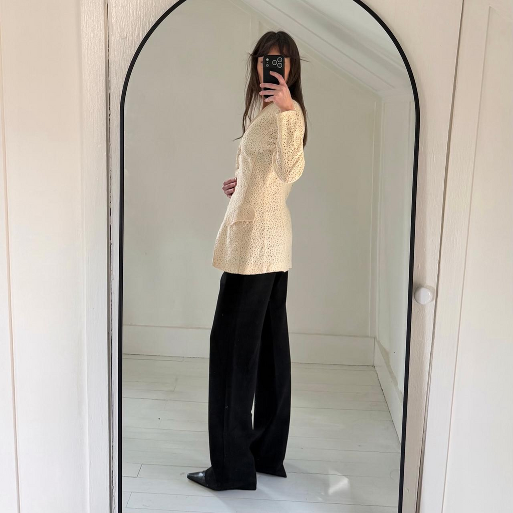 Le Chateau Vintage 90s Floral Lace Blazer Jacket Size 7