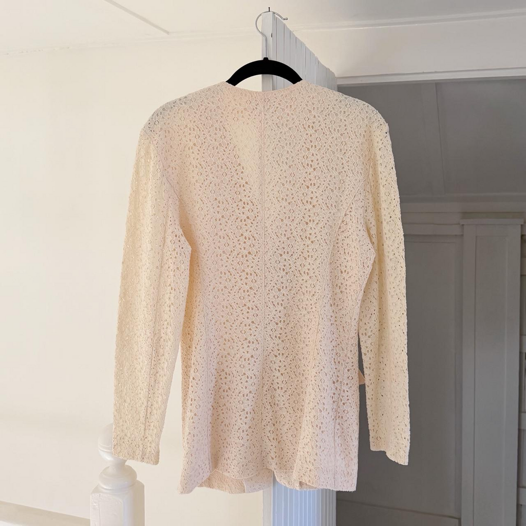 Le Chateau Vintage 90s Floral Lace Blazer Jacket Size 7