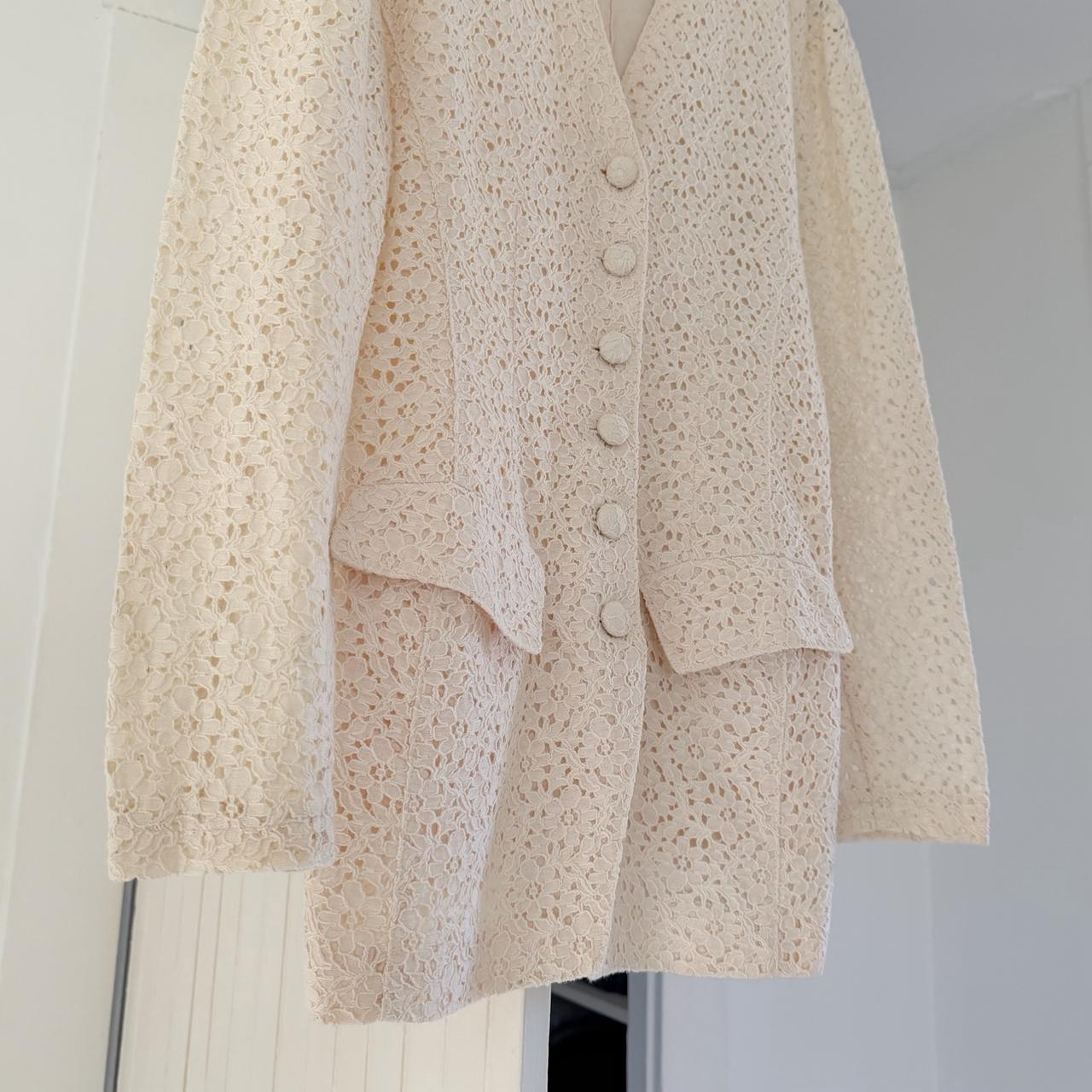 Le Chateau Vintage 90s Floral Lace Blazer Jacket Size 7