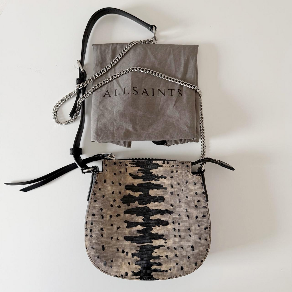AllSaints Ely Mini Embossed Leather Crossbody Bag