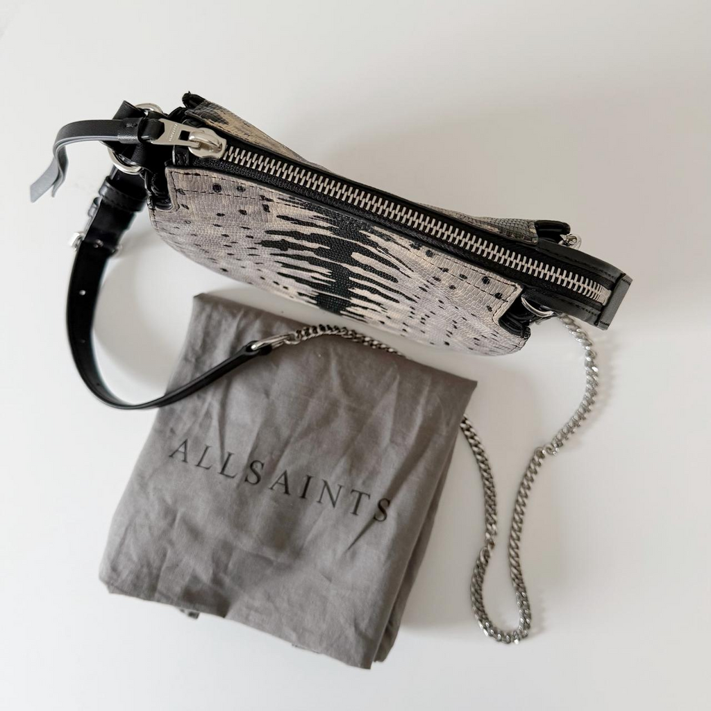 AllSaints Ely Mini Embossed Leather Crossbody Bag
