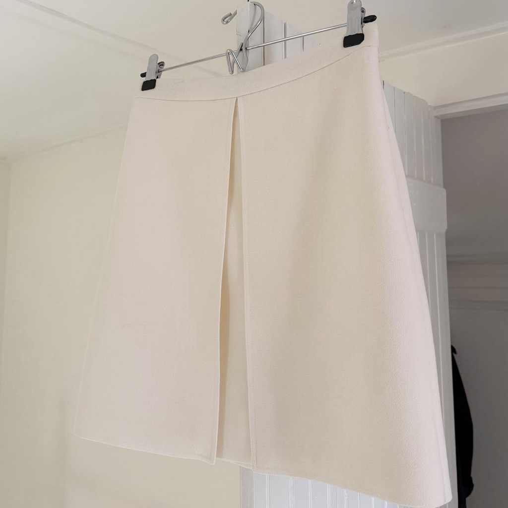 Liberowe Alex Layered Wool-Crepe Mini Skirt in White Size S