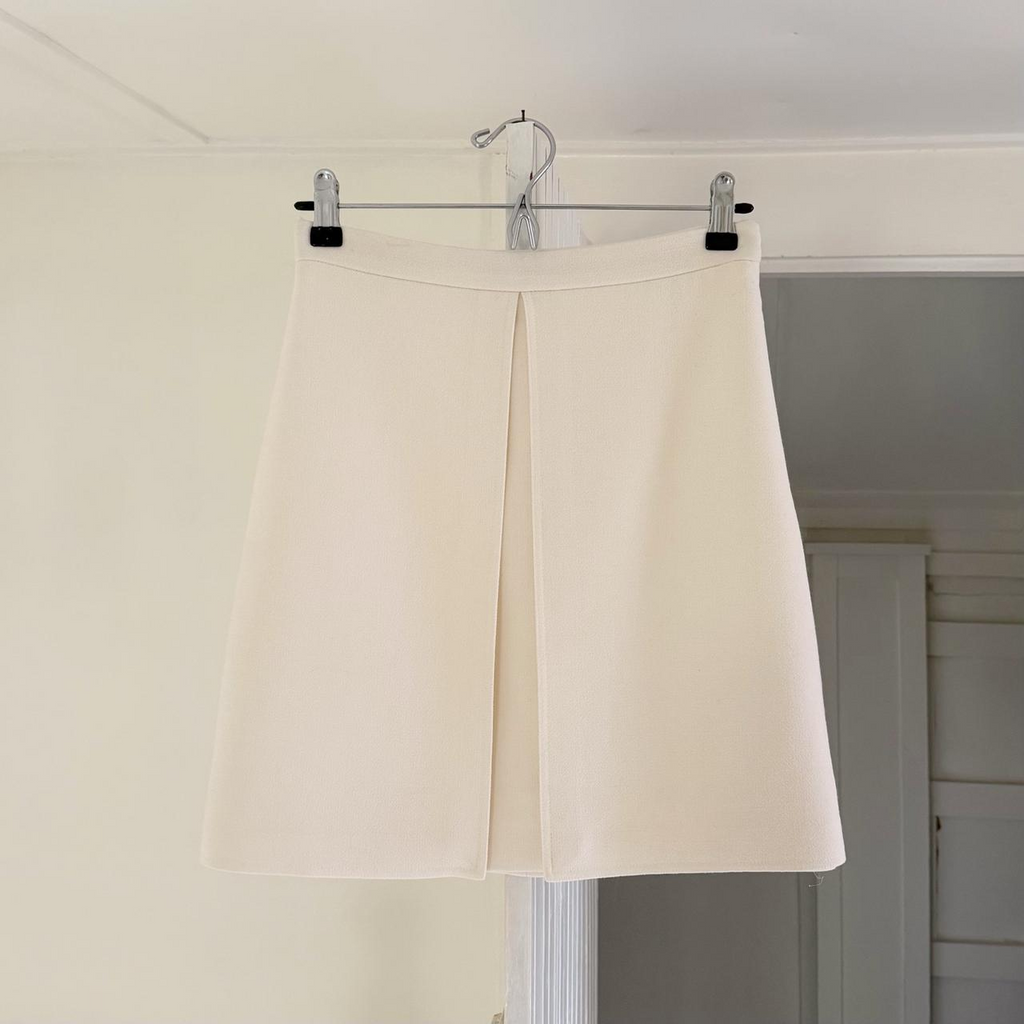 Liberowe Alex Layered Wool-Crepe Mini Skirt in White Size S