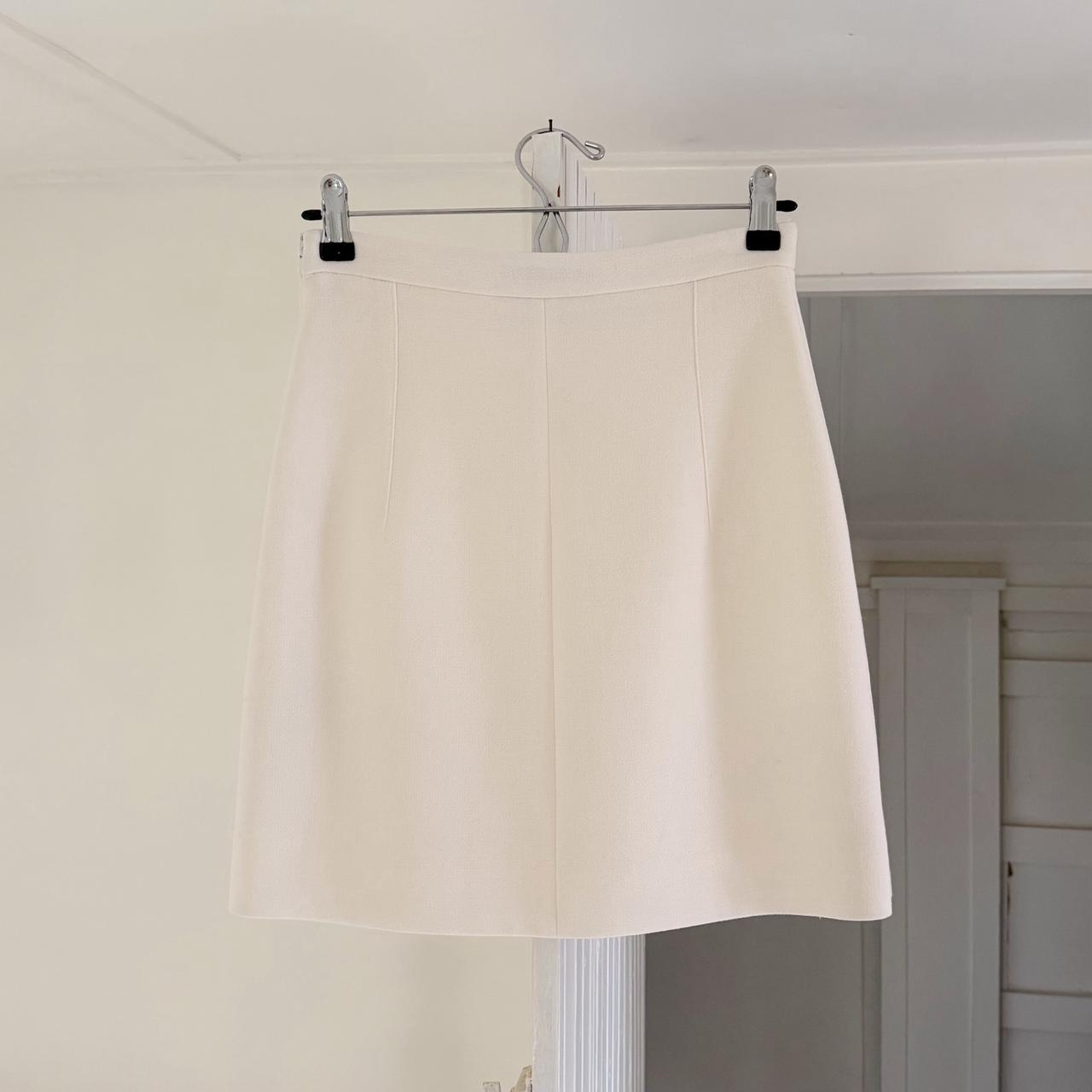 Liberowe Alex Layered Wool-Crepe Mini Skirt in White Size S