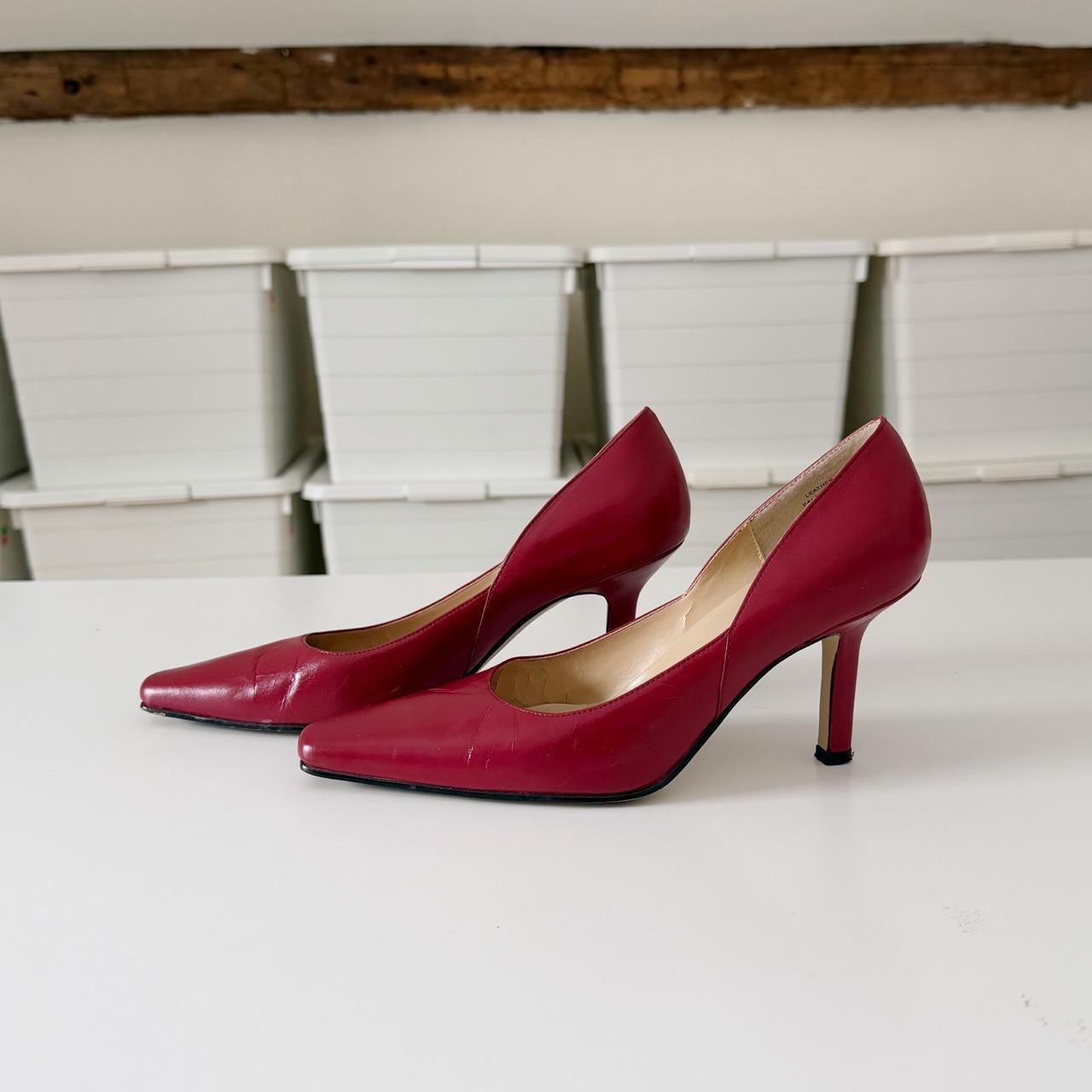 Karen Scott Vintage Y2K Marlo Leather Pointed Toe Stiletto Heels Size 6