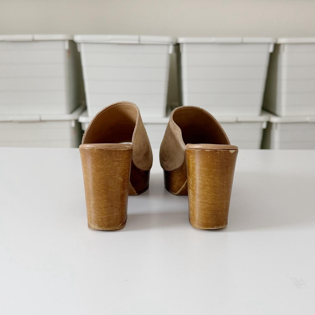 Rebels Orlanda Suede Asymmetrical Platform Clog Mules Size 6